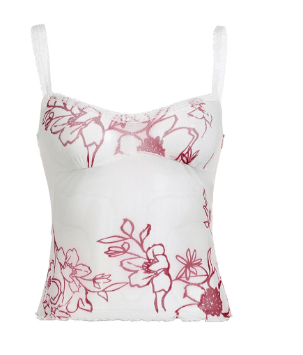 Floral Mesh Halter Top