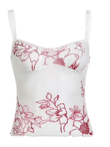 Floral Mesh Halter Top